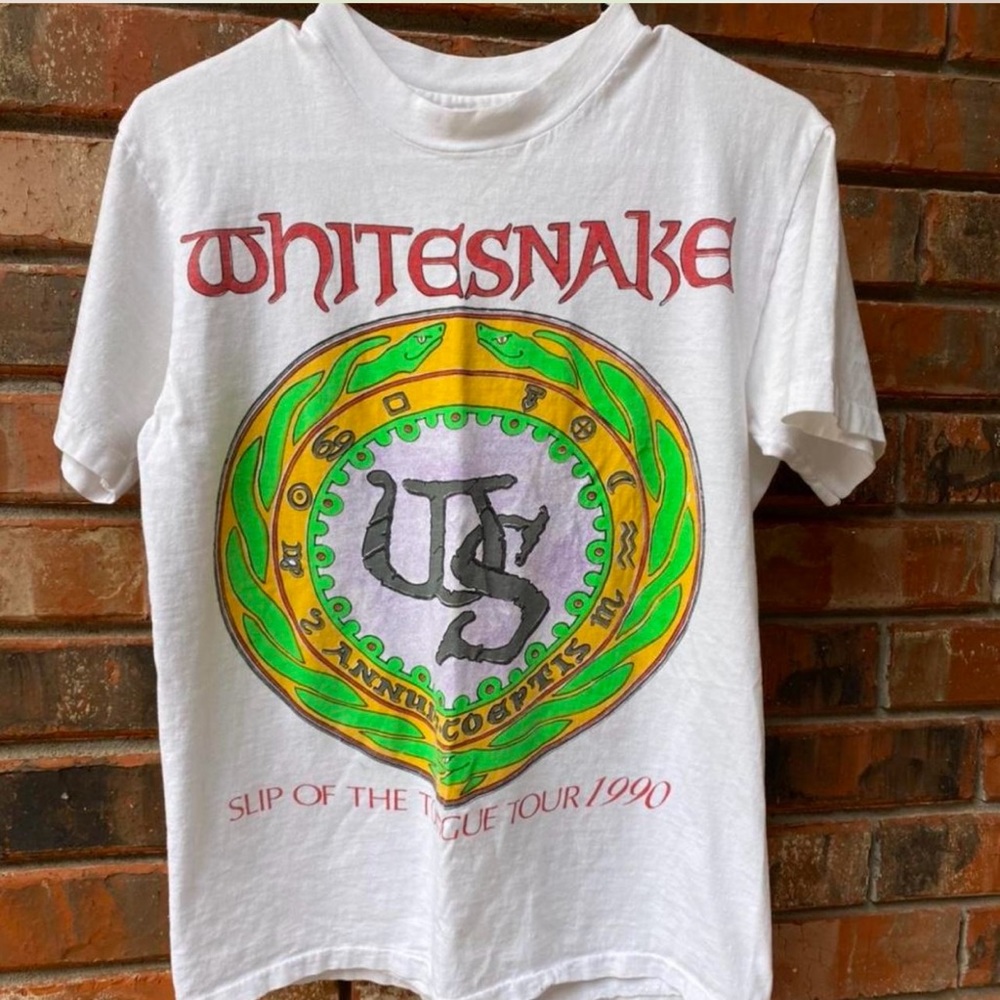 Vintage 90s Whitesnack Live Slip Of The Tongue Concert Tour T-Shirt Band Size M